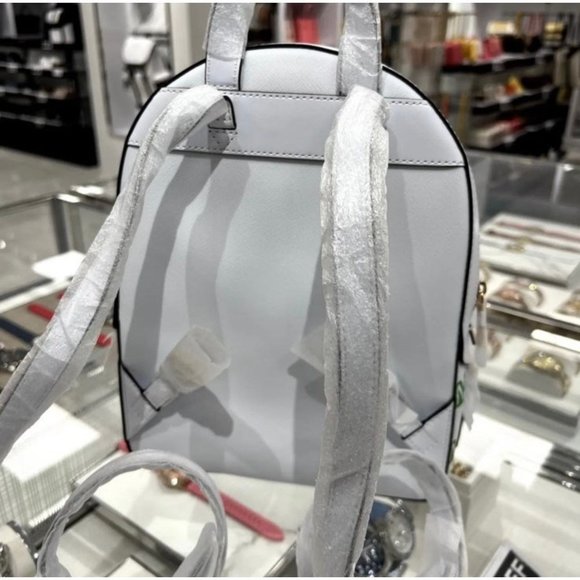 Michael Kors Backpack Jaycee Medium MK Signature Rainbow Optic White NWT - Picture 7 of 12